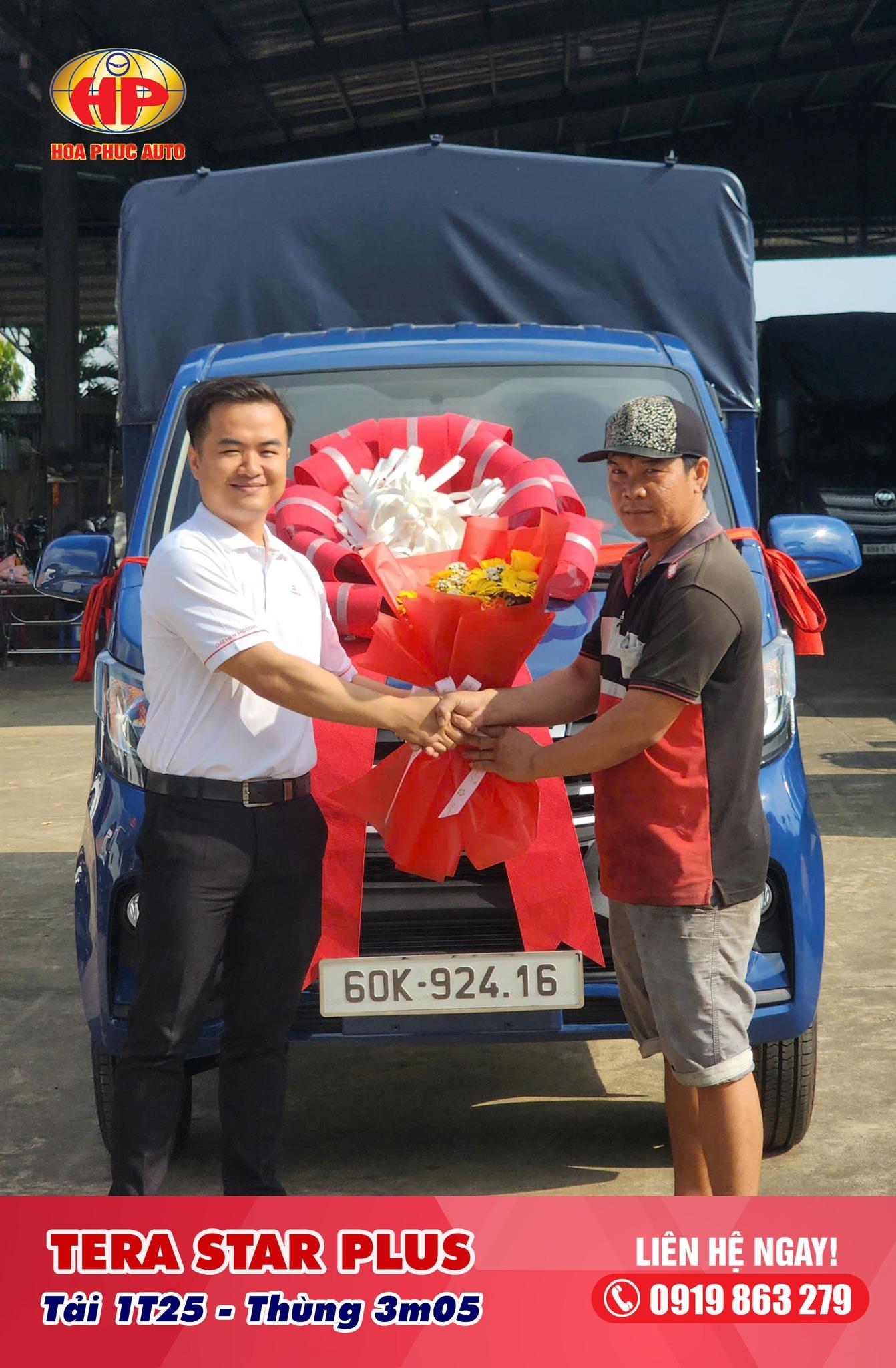 Bàn giao xe TERA STAR PLUS Thùng Mui Bạt tiêu chuẩn đến quý Khách hàng chở rau củ quả