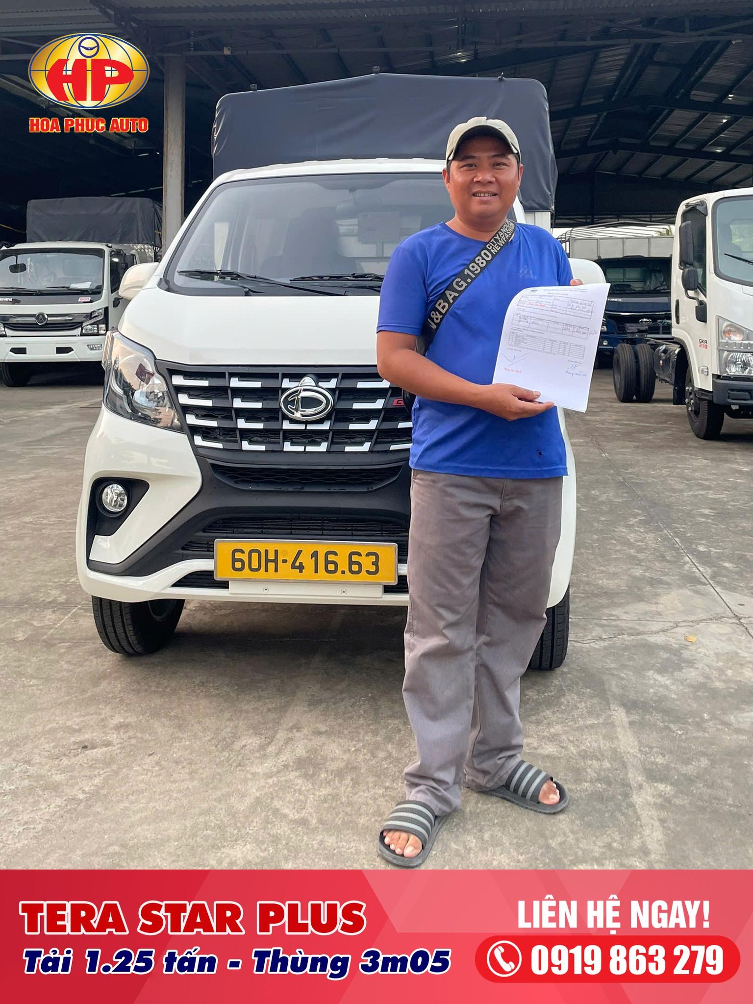 Bàn giao xe Tera Star Plus buôn bán sầu riêng cho anh Khách ở Đồng Nai