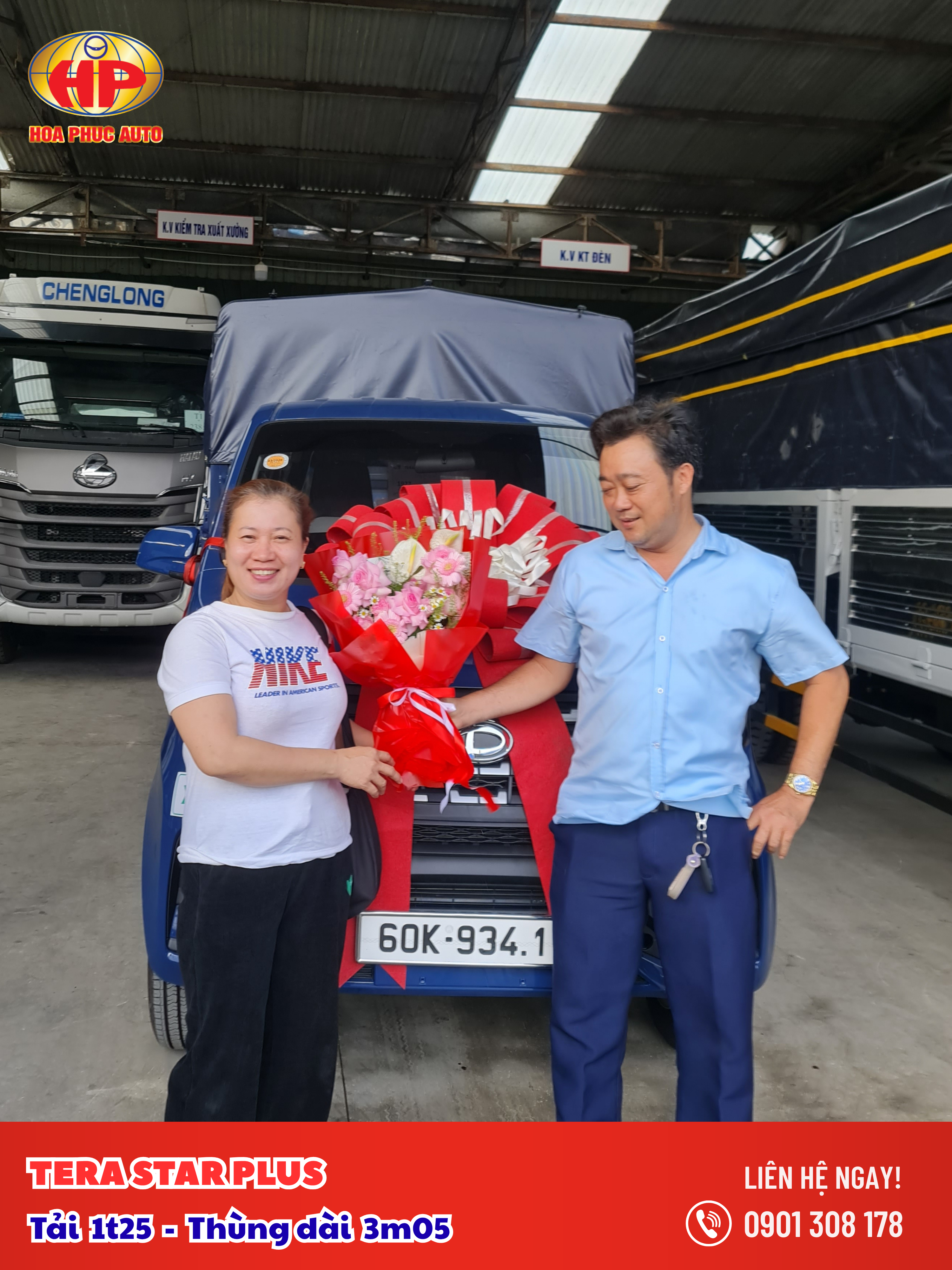 Teraco Hòa Phúc - Bàn giao xe Tera Star Plus Mui bạt cho quý khách hàng về Đồng Nai