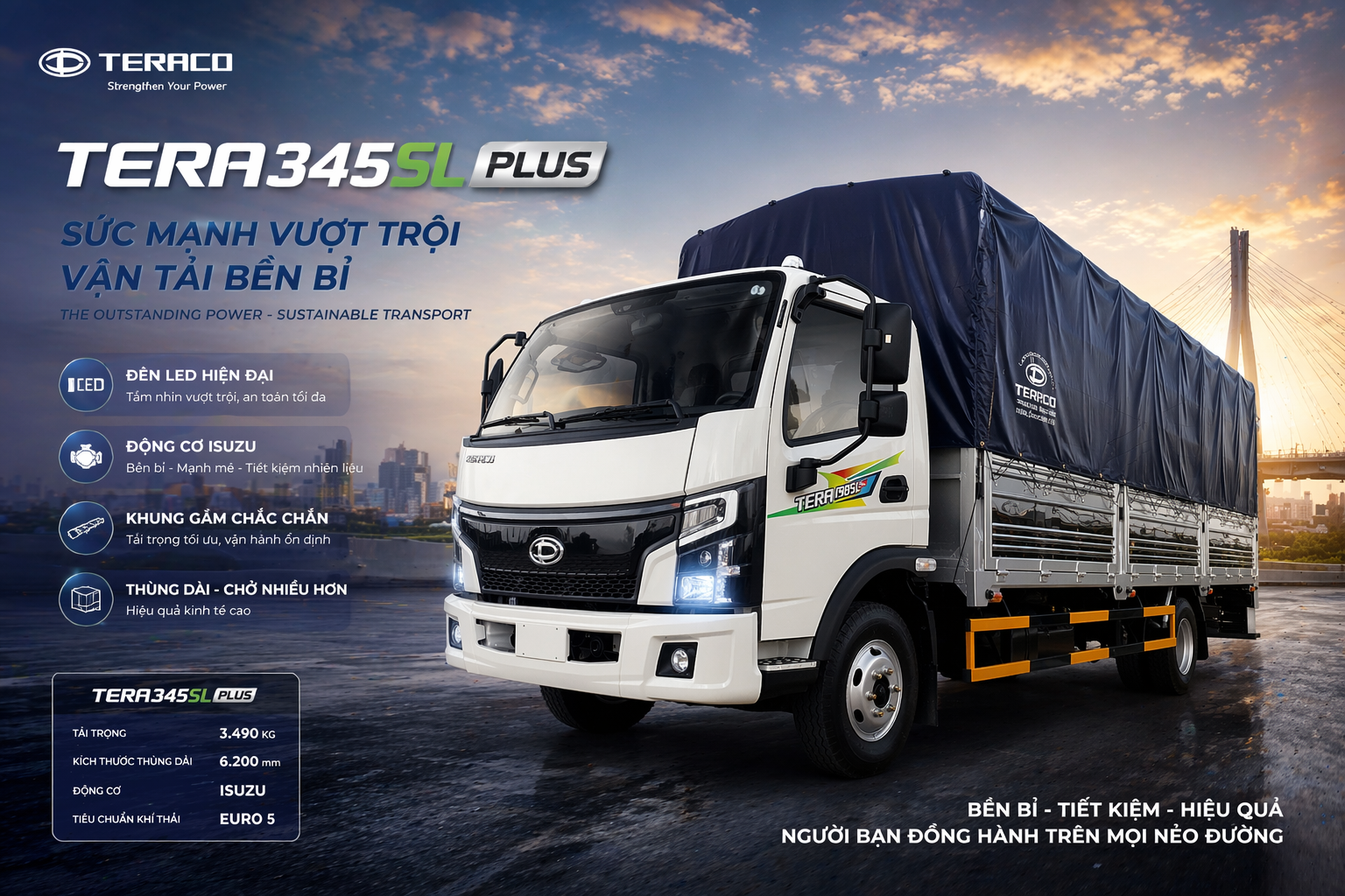 SO SÁNH TERA190SL PLUS, TERA245SL PLUS, TERA345SL PLUS VỚI CÁC DÒNG XE CÙNG PHÂN KHÚC